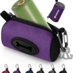 Gobeigo Dog Poop Bag Holder with Used Waste Bag Carrier(Purple)