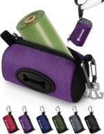 Gobeigo Dog Poop Bag Holder with Used Waste Bag Carrier(Purple)