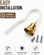 GoldTiger Fixed Metal Dog Doorbell for Potty Training - Heavy Duty Steel Wall Mounted Dog Bell for Door to Ring to Go Outside - Professional Puppy Housebreaking Communication Tool, No Snag (White) - Image 2