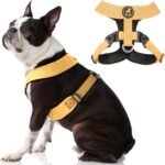 Gooby Comfort X Dual Snap Dog Harness, Choke-Free, Yellow, Medium