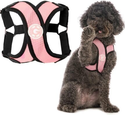 Gooby Comfort X Step-in Dog Harness, Choke-Free, Pink, Medium