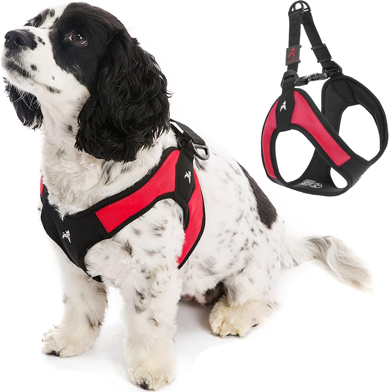 Gooby Escape Free Easy Fit Dog Harness, Step-in, Red, Medium Gooby Escape Free Easy Fit Dog Harness, Step-in, Red, Medium