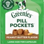 Greenies Pill Pockets Large Size Dog Treats, Peanut Butter, 15.8 oz