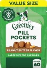 Greenies Pill Pockets Large Size Dog Treats, Peanut Butter, 15.8 oz