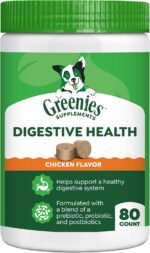 Greenies Supplements Digestive Health Soft Dog Chews, Chicken, 80 Count