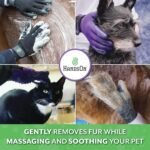 H HANDSON Pet Grooming Gloves - Patented #1 Ranked, Award Winning Shedding, Bathing, & Hair Remover Gloves - Gentle Brush for Cats, Dogs, and Horses (Grey, Large) - Image 2
