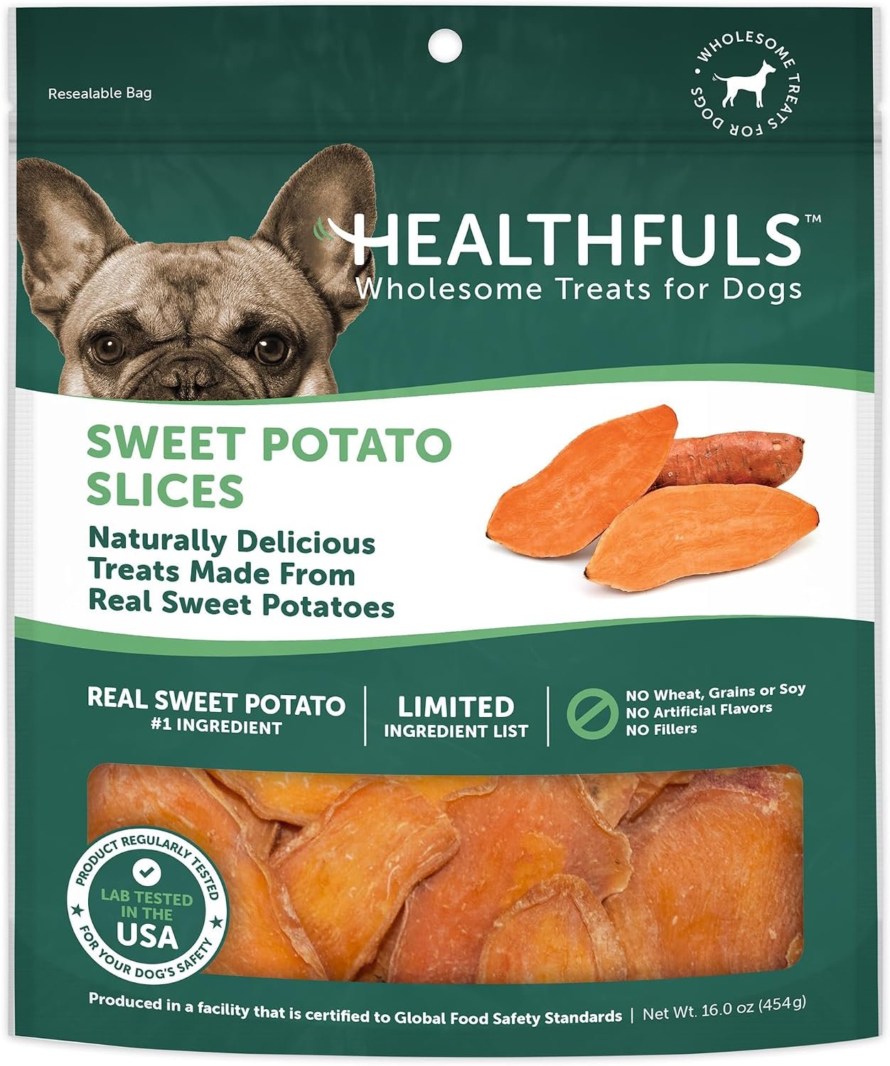 HEALTHFULS Real Dried Sweet Potato Slices, Grain Free Dog Treats, 16 oz HEALTHFULS Real Dried Sweet Potato Slices, Grain Free Dog Treats, 16 oz