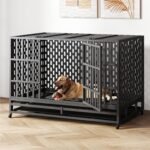 HIWOKK 48 Inch Heavy Duty Indestructible Dog Crate, for High Anxiety Dog