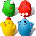 HOLYSTEED Squeaky Dog Toys for Small Dogs,Medium Breed,1.9″ Latex Ball Oval