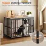 HOOBRO 38.6" Dog Crate Furniture, Wooden Dog Kennel Indoor, Heavy Duty Dog Cage for Small/Medium Dog, Decorative Side End Table, Greige BG100GW03 - Image 2