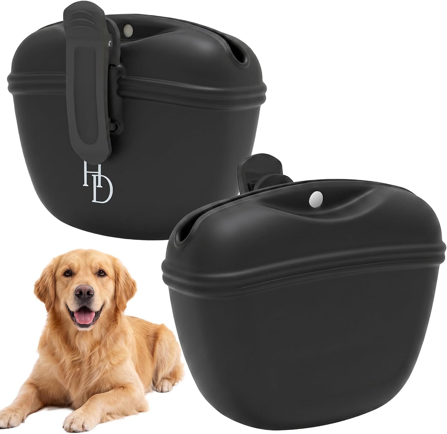 Hampton Distribution Silicone Dog Treat Pouch, Black, BPA Free Pet Treat Pouch for Pet Training with Magnetic Closure, Waist Clip & Portable Design Hampton Distribution Silicone Dog Treat Pouch, Black, BPA Free Pet Treat Pouch for Pet Training with Magnetic Closure, Waist Clip & Portable Design