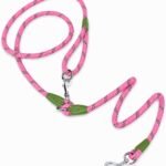 Hands Free Dog Leash Crossbody Dog Running Leash Handsfree Pet Rope for Hiking Training Heavy Duty Reflective Pet Walking Belt (Pink)