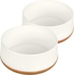 Harry Barker Small Modern Dog Bowls, 2-Pack Eco-Friendly Plastic Pet Food & Water Bowls, Non-Slip Base, Dishwasher Safe, BPA-Free, Neutral Design, Holds 3 Cups Each