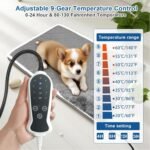 Heated Dog Bed 20x20 Inch Plush Dog Mattress with 9-Level Adjustable Settings, Removable Machine-Washable Cover, Non-Slip Bottom, Gray - Image 2