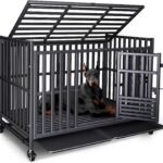 Heavy Duty Dog Crate, 49” Large Indestructible Cage for High-Anxiety Dogs