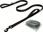Heavy Duty Dog Leash - 2 Handles by Padded Traffic Handle for Extra Control, 6foot Long - Perfect for Medium to Large Dogs (6 ft, Black)