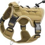 Heavy-Duty Tactical Dog Harness for Large Dogs, No Pull Adjustable Reflective Pet Vest with Molle System, K9 Military-Grade Control for Service Training, Outdoor & 10+ Breeds, Khaki, Small