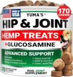 Hemp Hip and Joint Supplement for Dogs - 170 Chews - Glucosamine for Dogs