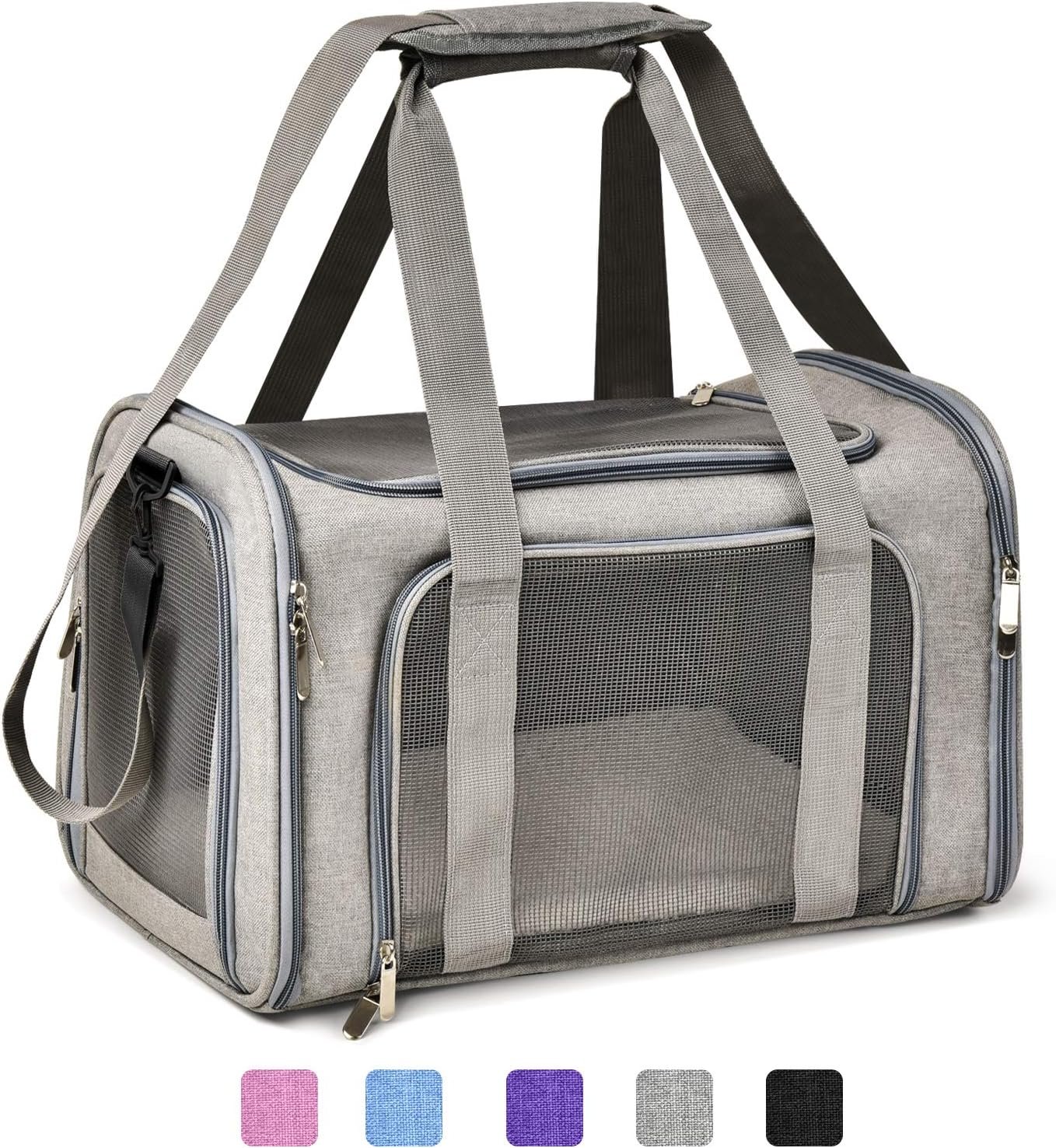 Henkelion Cat Carriers Dog Carrier Pet Carrier For Small / Medium Cats Dogs Puppies (Up To 15lbs), TSA Airline Approved Small Dog Carrier Soft Sided, Collapsible Waterproof Travel Puppy Carrier – Grey Henkelion Cat Carriers Dog Carrier Pet Carrier For Small / Medium Cats Dogs Puppies (Up To 15lbs), TSA Airline Approved Small Dog Carrier Soft Sided, Collapsible Waterproof Travel Puppy Carrier – Grey
