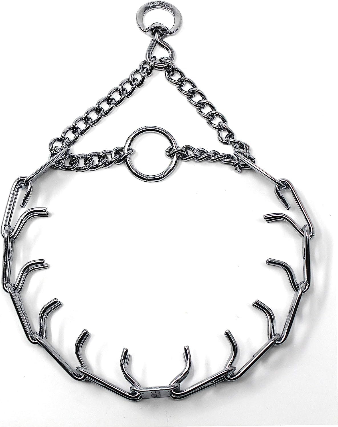 Herm Sprenger Prong Dog Training Collar – 16″ Long with 2.25mm Gauge (for Dogs up to 40lbs) – Fits 13″ Neck, Extendable to 19″ Neck with Additional Prong Links – Chrome Plated Steel, Made in Germany Herm Sprenger Prong Dog Training Collar – 16″ Long with 2.25mm Gauge (for Dogs up to 40lbs) – Fits 13″ Neck, Extendable to 19″ Neck with Additional Prong Links – Chrome Plated Steel, Made in Germany