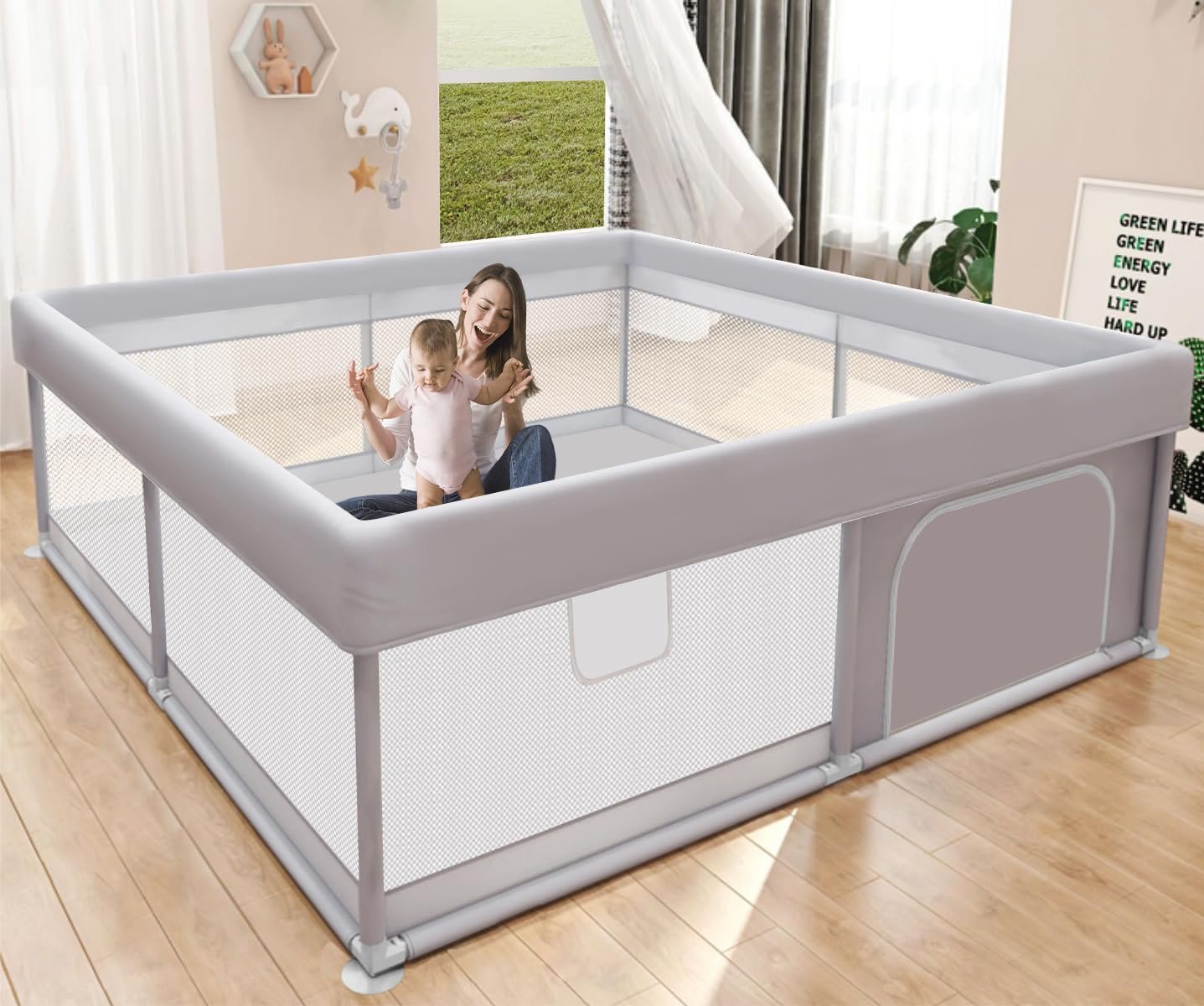 Hiaksedt Baby Playpen 50×50 Inch, Play Pens for Babies and Toddlers Hiaksedt Baby Playpen 50×50 Inch, Play Pens for Babies and Toddlers