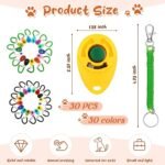 Hiboom 30 Pcs Dog Training Clicker Bulk Colorful Pet Training Clicker Cat Animal Trainer Clicker with Wrist Strap for Pet Dog Cat Horse Bird Behavioral Trainer Accessories (30 Color) - Image 2