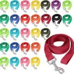 Hillban 24 Pack Nylon Dog Training Leash Bulk 5 ft, Bright Colors