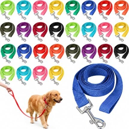 Hillban 36 Pcs Bulk Dog Leashes 5 ft Nylon Small Medium Dogs, 12 Colors