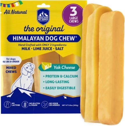 Himalayan Dog Chew, The Original Yak Cheese Dog Chews, 3 Large/XL Yak Chews