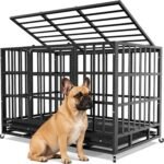 Hiwokk 38 Inch Heavy Duty Dog Crate, Indestructible Kennel for Small Dogs