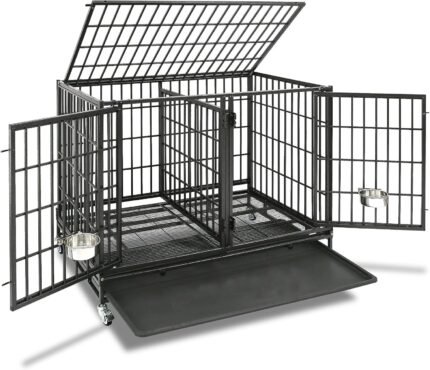Homey Pet 42 inch Heavy Duty Double Dog Cage with Divider