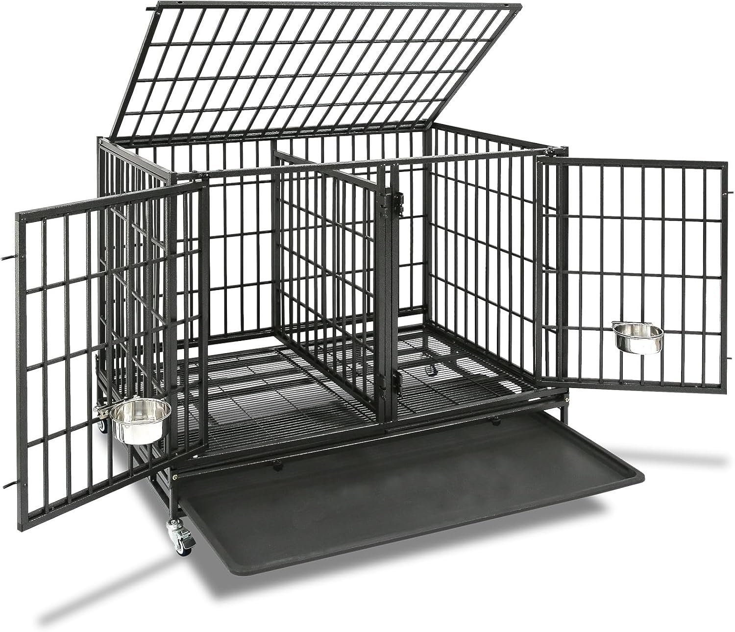 Homey Pet 42 inch Heavy Duty Double Dog Cage with Divider Homey Pet 42 inch Heavy Duty Double Dog Cage with Divider