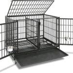 Homey Pet 43″ Heavy Duty Double Dog Crates for Large Dogs or Two Small Dogs