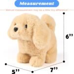 Hopearl Walking Dog Golden Retriever Interactive Electronic Pet Plush Toy Puppy Woof and Moving Animated Nodding Head Gifts for Toddlers Birthday, Brown, 7'' - Image 2