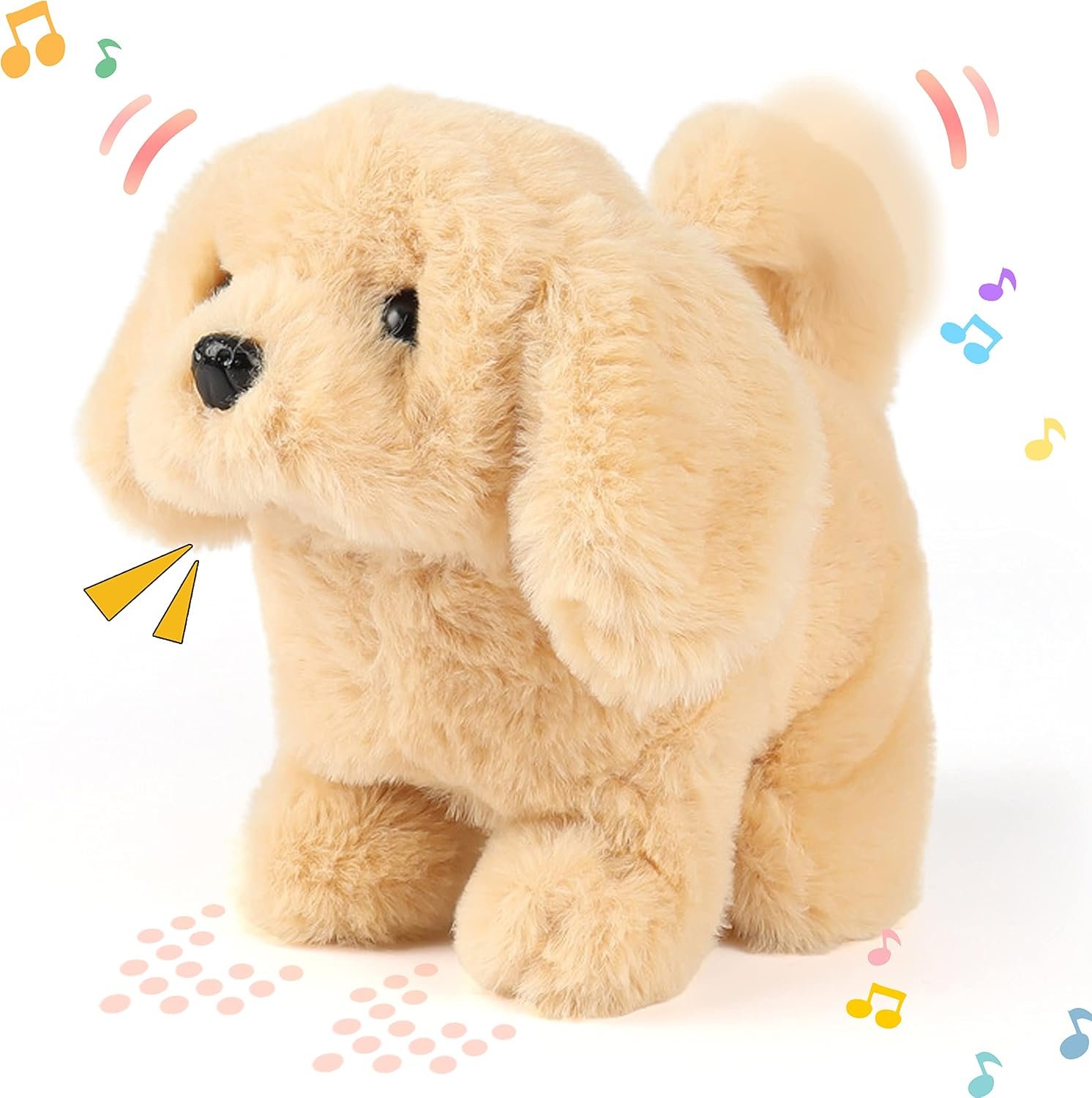 Hopearl Walking Dog Golden Retriever Interactive Electronic Pet Plush Toy Puppy Woof and Moving Animated Nodding Head Gifts for Toddlers Birthday, Brown, 7” Hopearl Walking Dog Golden Retriever Interactive Electronic Pet Plush Toy Puppy Woof and Moving Animated Nodding Head Gifts for Toddlers Birthday, Brown, 7”