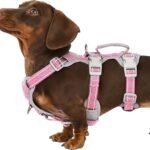 Huntboo No Escape Dog Harness, Escape Proof Harness, Fully Reflective Harness with Padded Handle, Breathable,Durable, Adjustable Vest for Small Dogs Walking, Training, and Running Gear（Pink,S