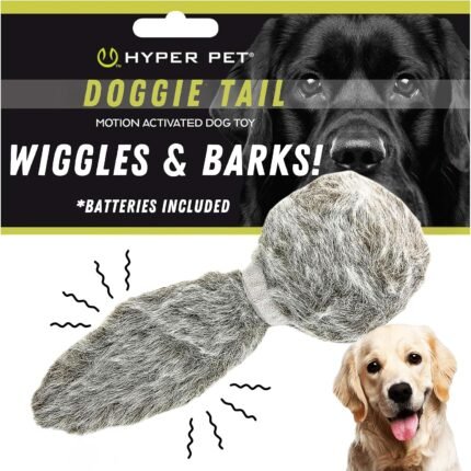 Hyper Pet Doggie Tail Interactive Plush Automatic Dog Toy, Wiggles, Barks