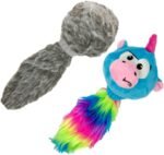 Hyper Pet Doggie Tail and Unicorn Pal Interactive Plush Dog Toys, 2 Pack