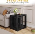 Hzuaneri 27.2 in S Dog Crate Furniture Indoor Dog Kennel with Barn Door - Image 2