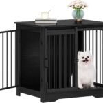Hzuaneri 27.2 in S Dog Crate Furniture Indoor Dog Kennel with Barn Door