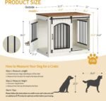Hzuaneri 31.5 in Dog Crate Furniture Indoor Dog Kennel with 2 Feeding Bowls - Image 2