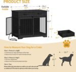Hzuaneri 38.2 in Dog Crate Furniture with Storage & Power Indoor Dog Kennel - Image 2