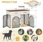 Hzuaneri 39.4 in Dog Crate Furniture with Storage & Power Indoor Dog Kennel - Image 2