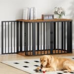 Hzuaneri 39.4 in L Dog Crate Furniture, Wooden Dog Kennel Indoor Dogs Cage - Image 2