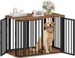 Hzuaneri 39.4 in L Dog Crate Furniture, Wooden Dog Kennel Indoor Dogs Cage