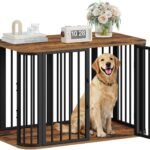 Hzuaneri 39.4 in L Dog Crate Furniture, Wooden Dog Kennel Indoor Dogs Cage