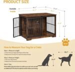 Hzuaneri 44.1 in XL Dog Crate Furniture Indoor Dog Kennel with Barn Door - Image 2