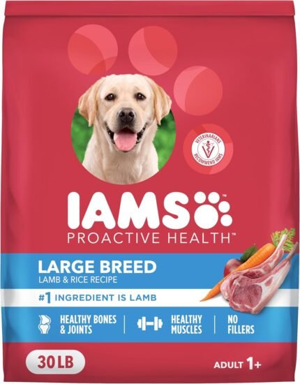 IAMS Proactive Health Large Breed Dry Dog Food, Lamb & Rice, 30 lb