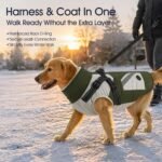 IECOii Dog Coat for Large Dogs - Waterproof Winter Fleece Jacket, XLarge - Image 2