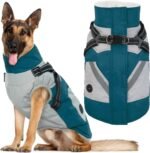 IECOii Dog Winter Coat with Harness Built in,Waterproof Windproof Dog Coats